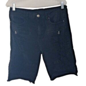 Supreme Flex Shorts Sz 34X10 Black Cut Offs Ripped Destroyed Denim Stretch